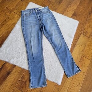 Rag & Bone Jeans Nina High-Rise Cigarette Womens 30 Clean Peony Blue Ankle Slits
